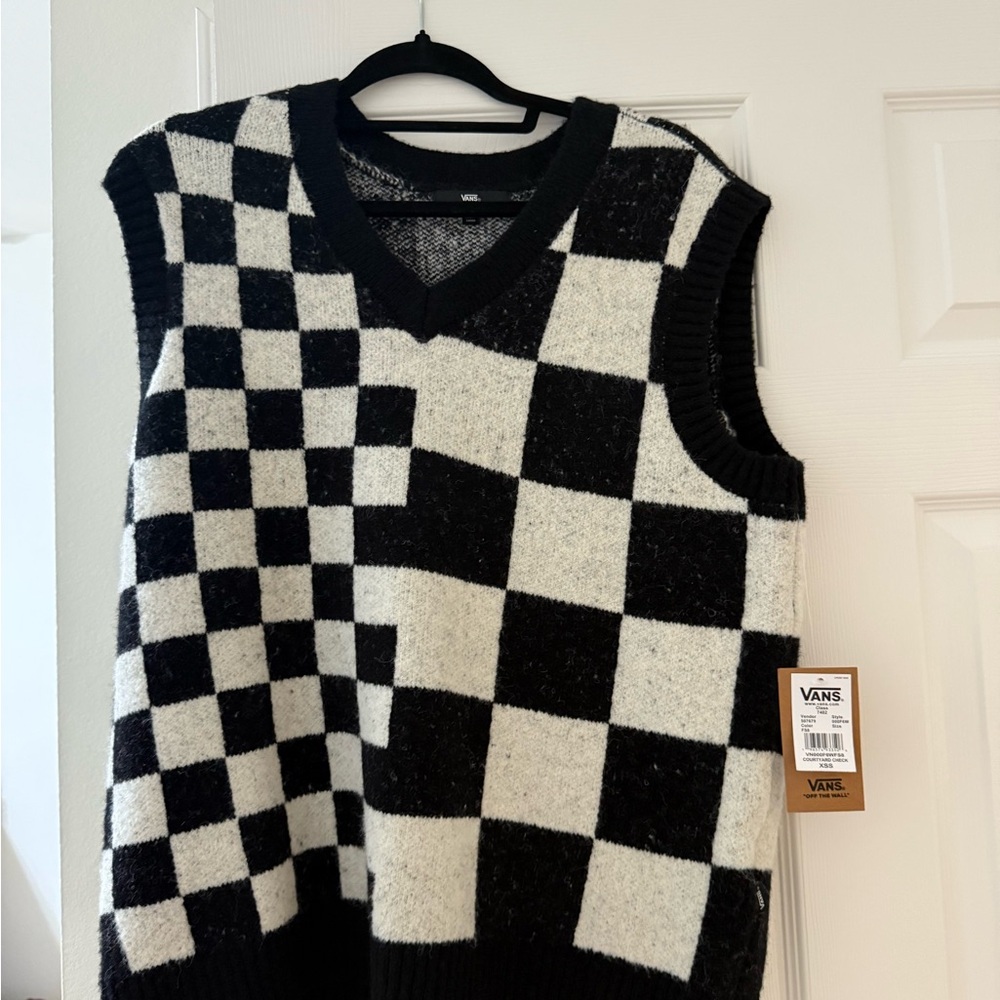 Vans Black and White Checkered Vest